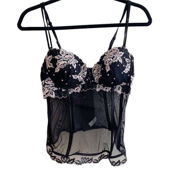 Donna L’Oren Sheer Mesh Lace Corset - Picture 1 of 7